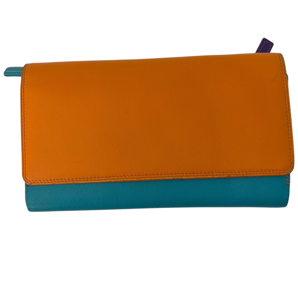 Mywalit Copacabana Tri Fold Zip Wallet Nappa Leather Multicolor Organizer